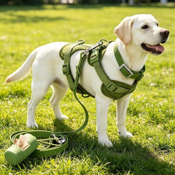 4-in-1 No Pull Dog Harness Set with Collar, Leash & Poop Bag Holder
